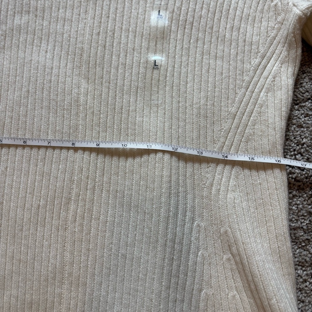 NWT Tommy Hilfiger Ivory Ribbed Knit Sweater Dress Women’s Large Classic Work - Picture 7 of 9